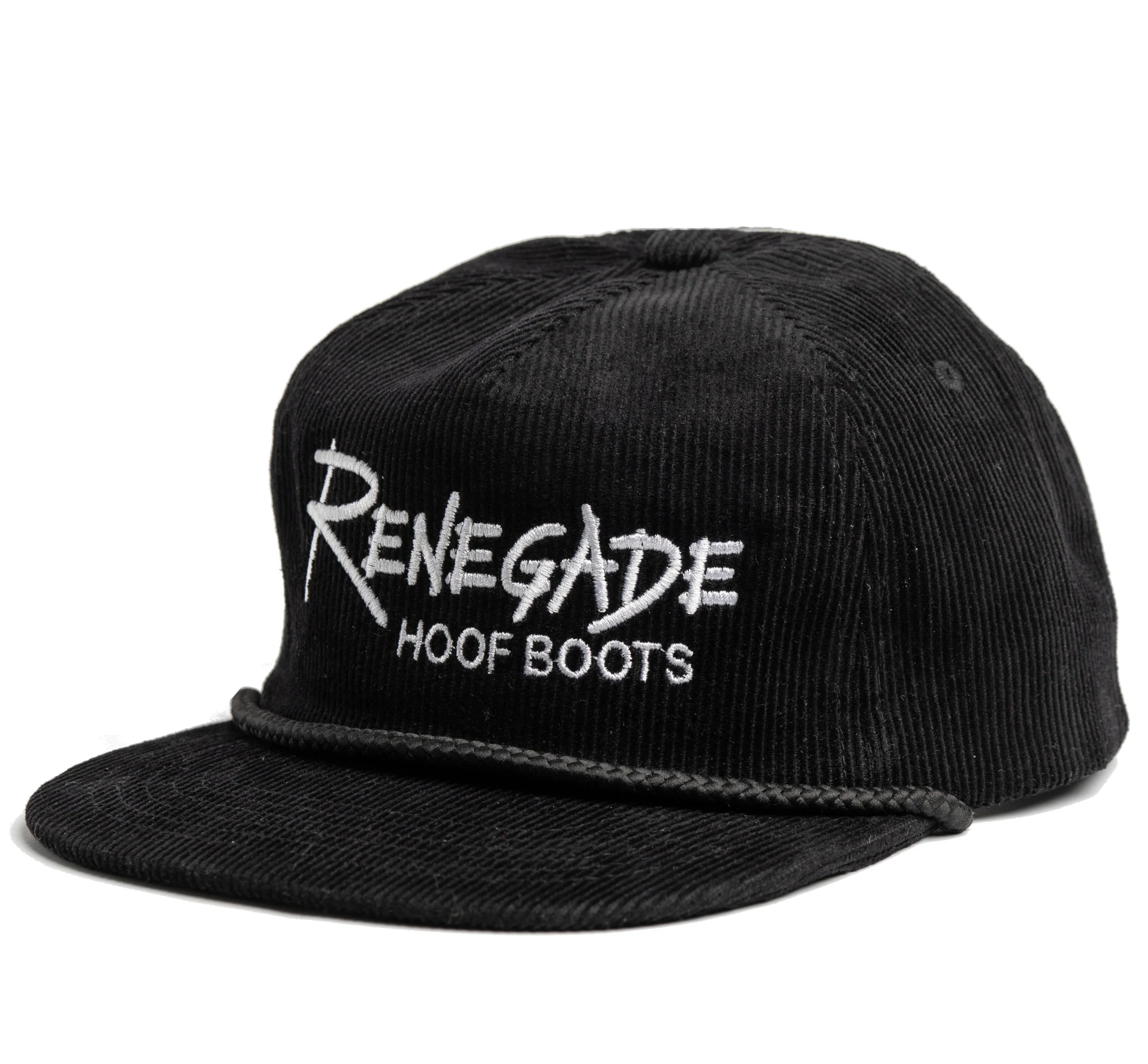 Renegade® Rope Corduroy Snapback Cap - Black/Silver