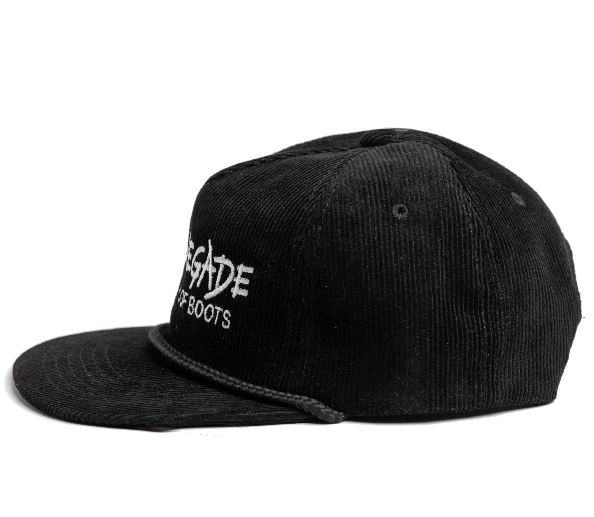 Renegade® Rope Corduroy Snapback Cap - Black/Silver - Image 3