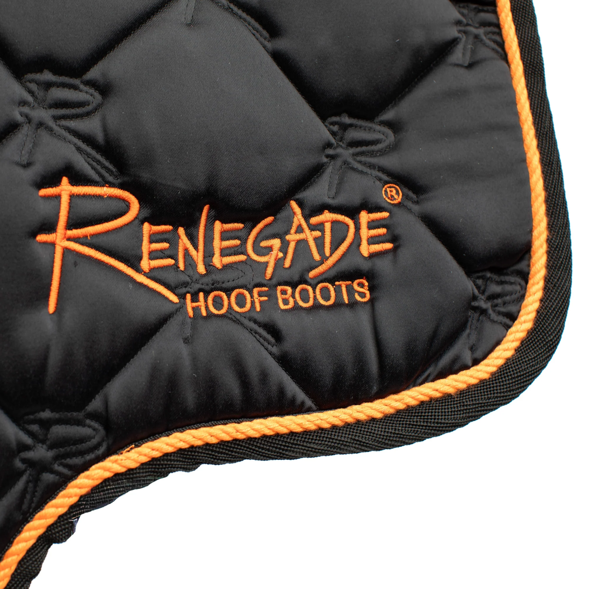 Renegade® English Saddle Pad - Cross Country Cut, Black/Orange - Image 2
