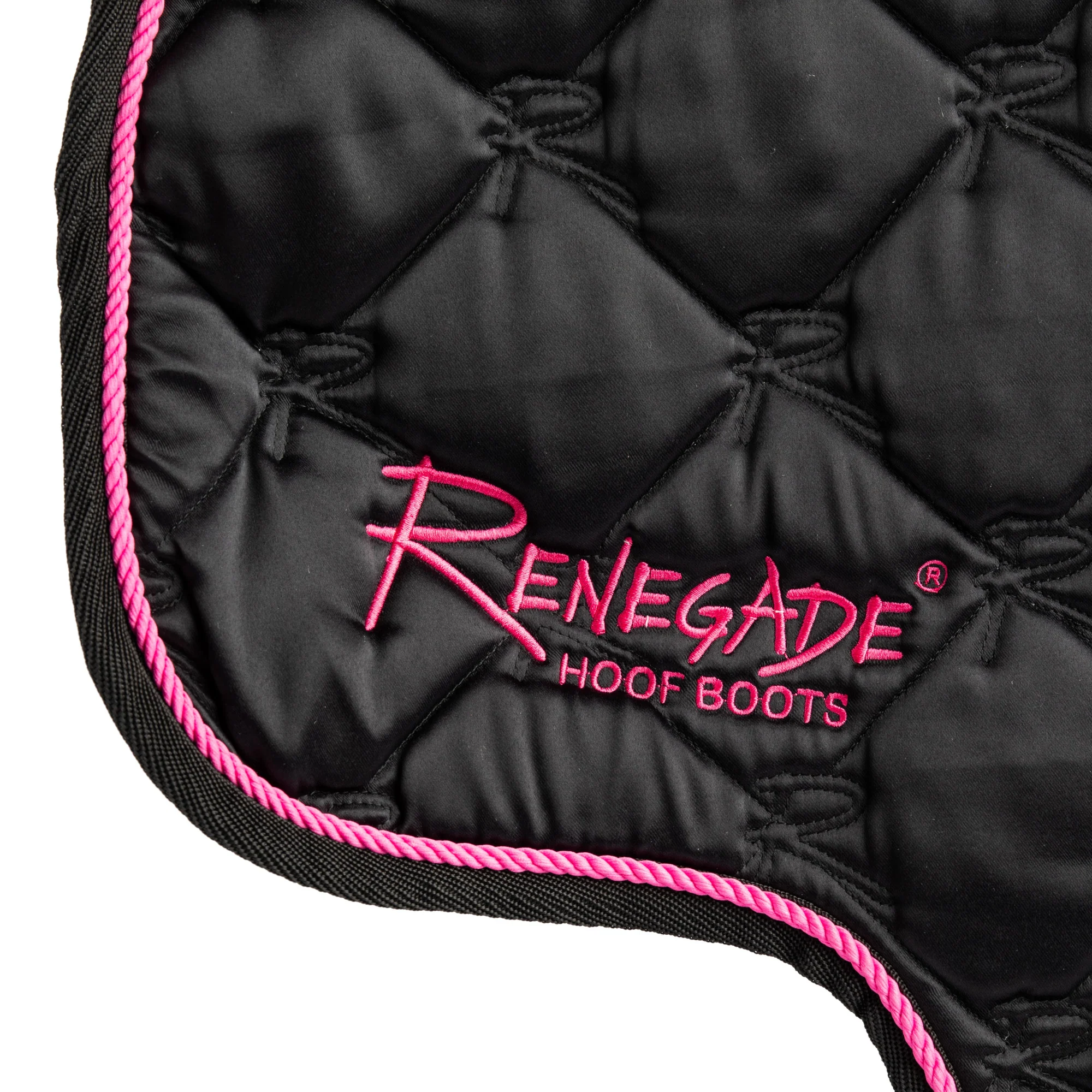 Renegade® English Saddle Pad - Cross Country Cut, Black/Pink - Image 2