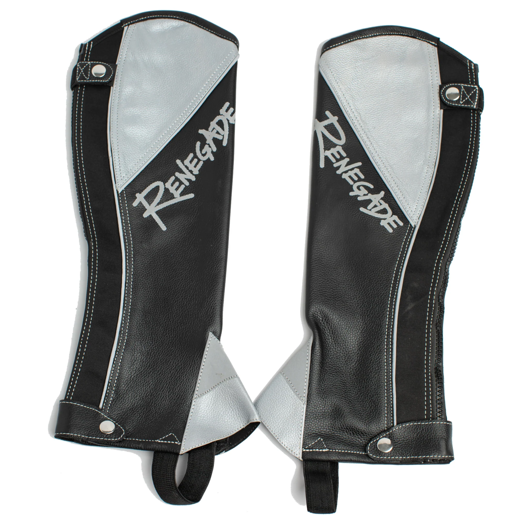 Renegade® Leather Half Chaps - Black/Silver - Image 6