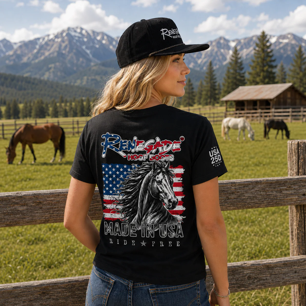 Renegade T-Shirt: USA 250 Black - Image 3