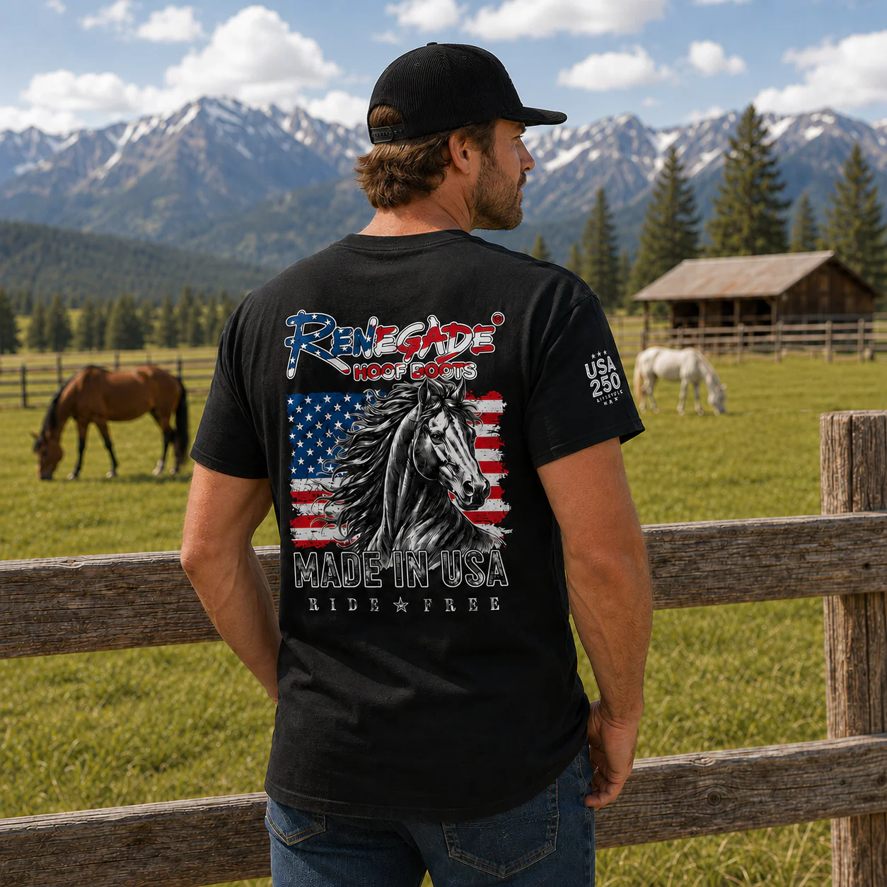 Renegade T-Shirt: USA 250 Black - Image 4