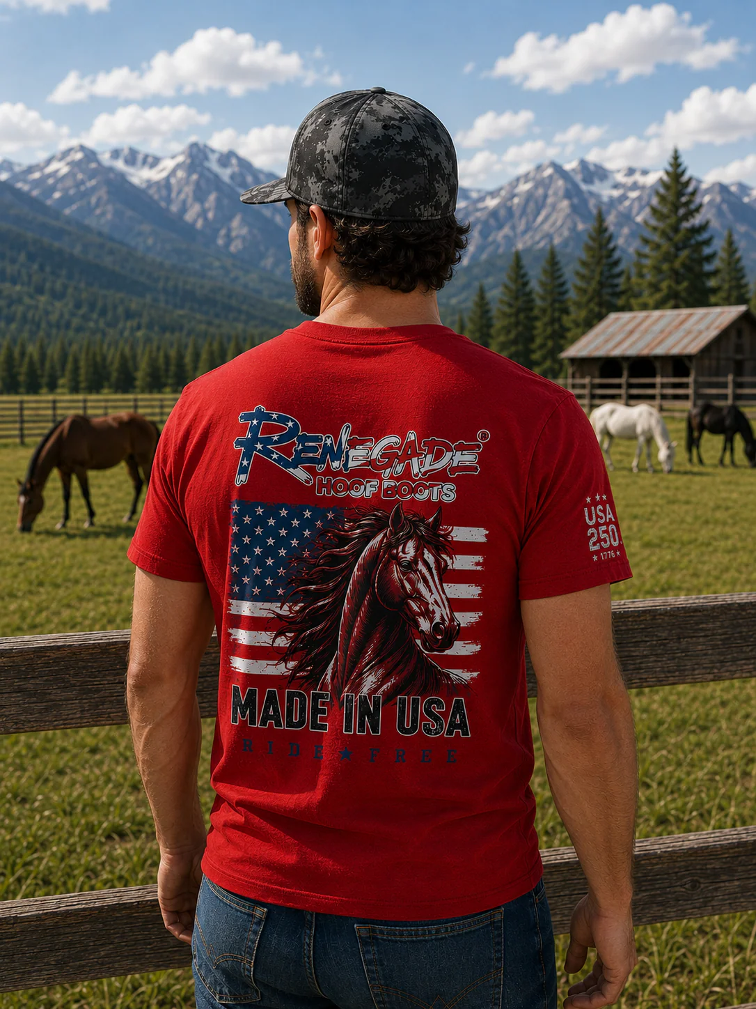 Renegade T-Shirt: USA 250 Red - Image 3