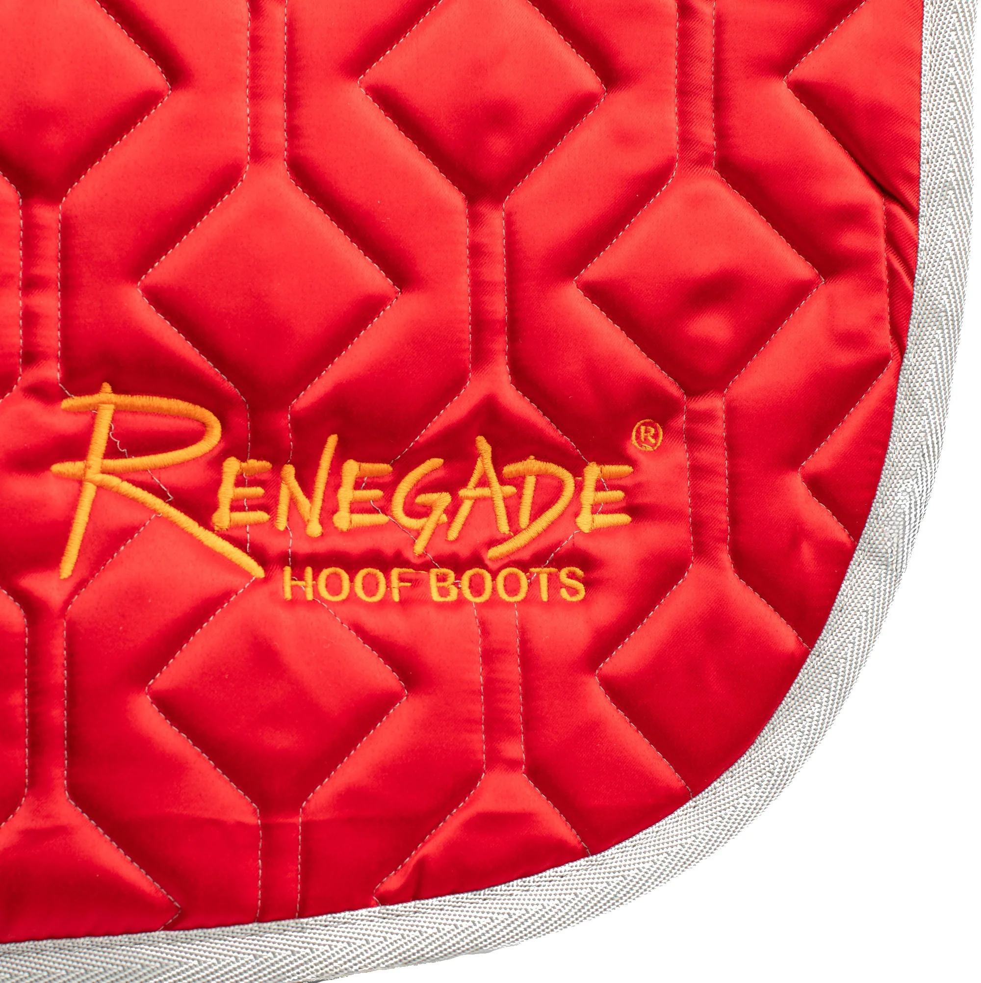 Renegade® Universal English Saddle Pad - Red/Orange/Silver Trim - Image 2